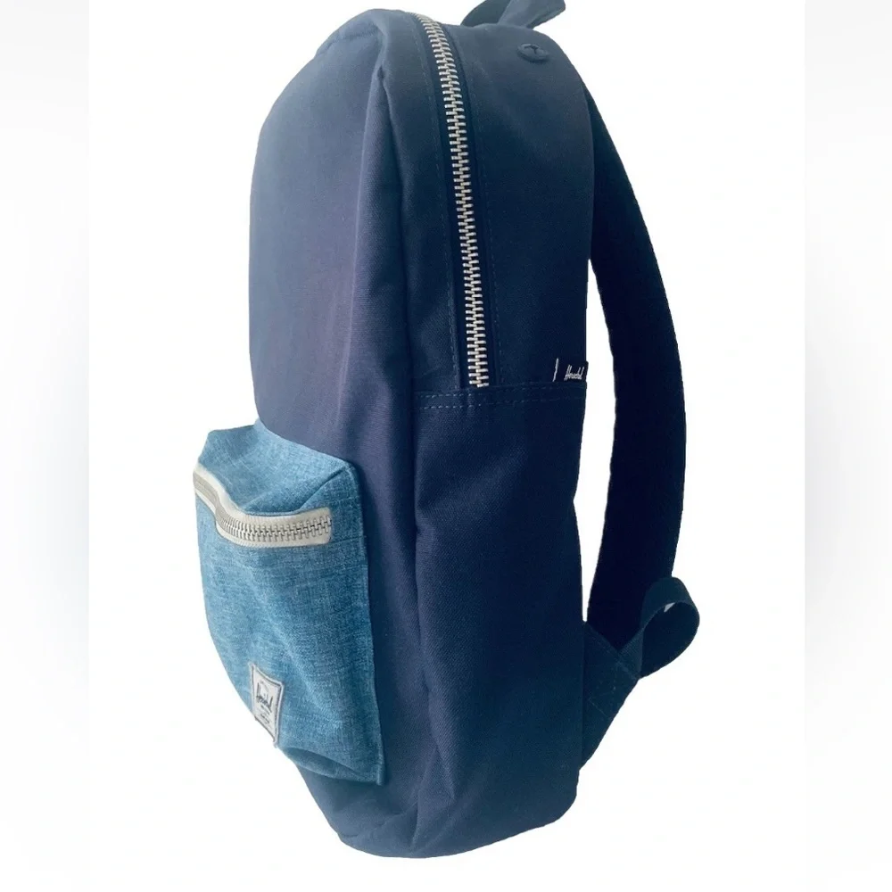 Herschel Supply Company Settlement Navy Backpack with Light Blue Front Pocket